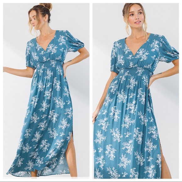 Beautiful Puff Sleeve Floral Maxi Dress - Picture 4 of 5
